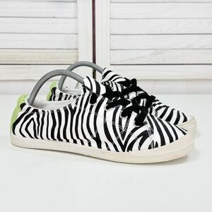 Jellypop Dallas Zebra Stripe Lace Up Sneakers White Black 9.5